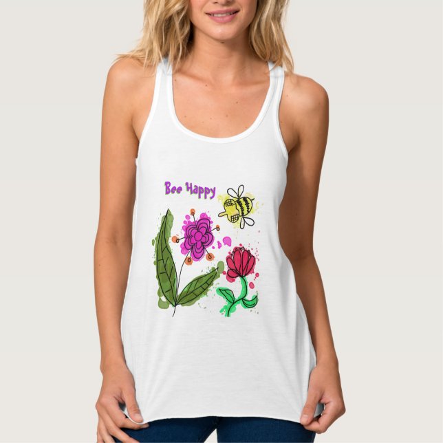 Bee Happy Singlet (Front)