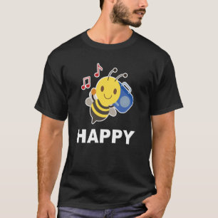Bee Happy Smile Face Cute Happy Peace Smiling Face T-Shirt