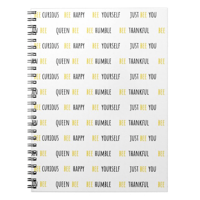 Bee Happy Spiral Notebook (Front)