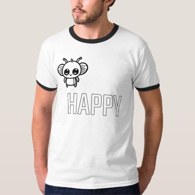 Bee Happy :) T-Shirt (Front)