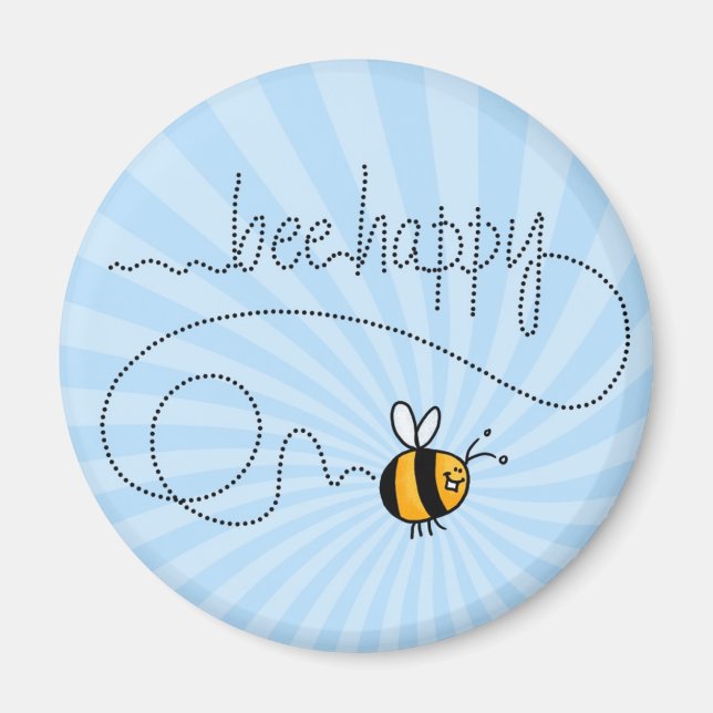 bee happy trail magnet (Front)