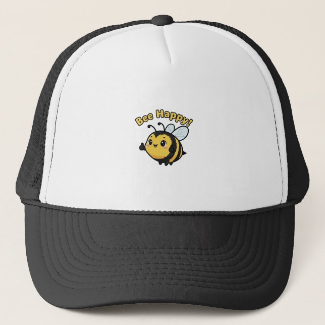 Bee Happy! Trucker Hat (Front)