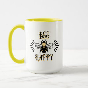 Bee Happy Vintage Colours Honey Bee Mug