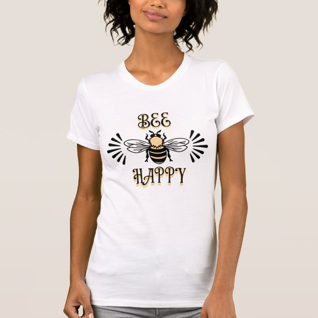 Bee Happy | Vintage Colours Honey Bee T-Shirt (Front)