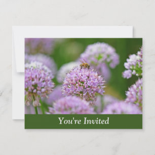 Bee Happy with Purple Allium Flower Surprise Invitation