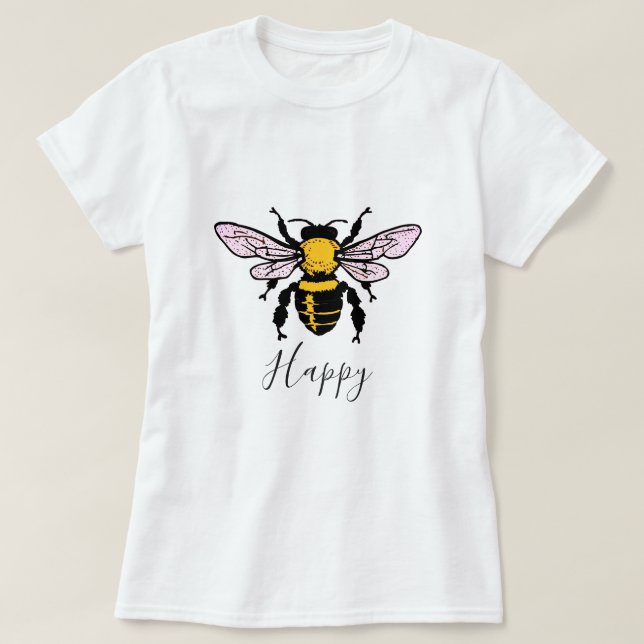 Bee Happy Women's T-Shirt (Design Front)