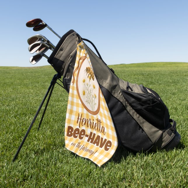 Bee-Have on the Fairway Golf Towel (Green)