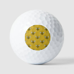 Bee Haven: Vintage Yellow Pattern Golf Balls