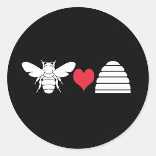 Bee Heart Hive Classic Round Sticker