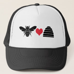 Bee Heart Hive Trucker Hat