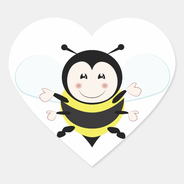 Bee Heart Sticker (Front)