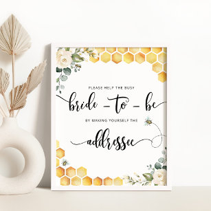 Bee Help the Busy bride Address an Envelope Poster