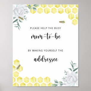 Bee Help the Busy Mum-to-Be Address an Envelope Poster