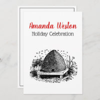 Bee Hive and Bees #1 Heraldic Vintage