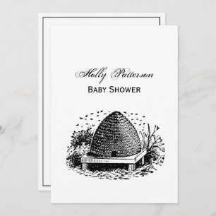 Bee Hive and Bees #1 Heraldic Vintage Invitation