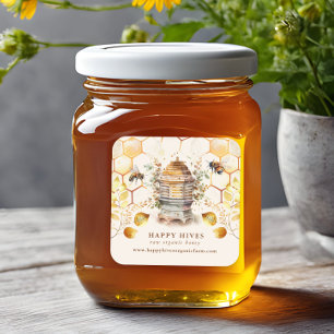 Bee Hive Beekeeper Watercolor  Square Sticker