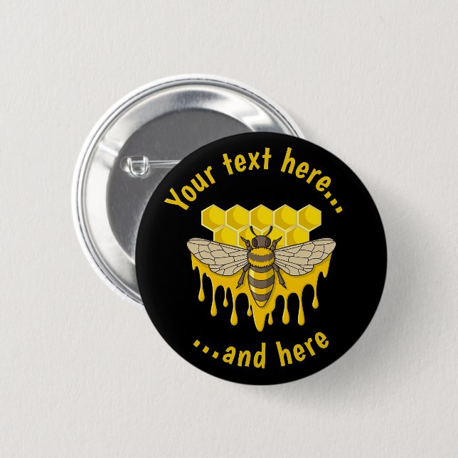 Bee Hive Honey 6 Cm Round Badge (Front & Back)