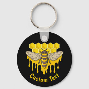 Bee Hive Honey Keychain
