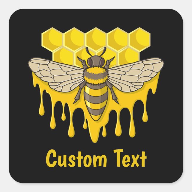 Bee Hive Honey Square Sticker (Front)