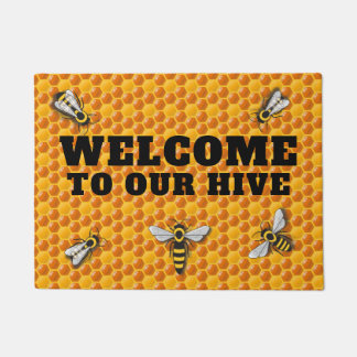 Bee Hive Honeycomb Template Doormat
