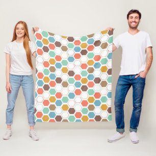 Bee Hive Module Pattern Fleece Blanket