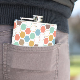 Bee Hive Module Pattern Hip Flask