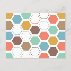 Bee Hive Module Pattern Holiday Postcard