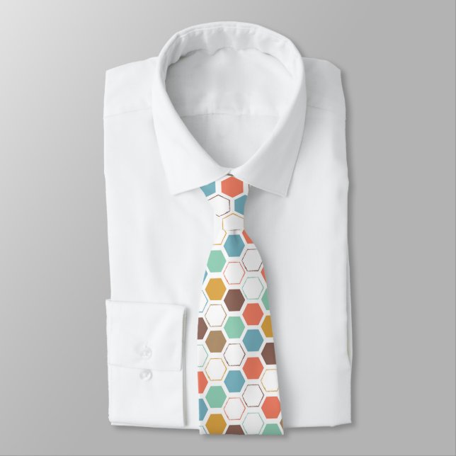 Bee Hive Module Pattern Tie (Tied)