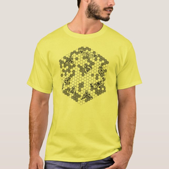 Bee Hive (Retro) Y T-Shirt (Front)