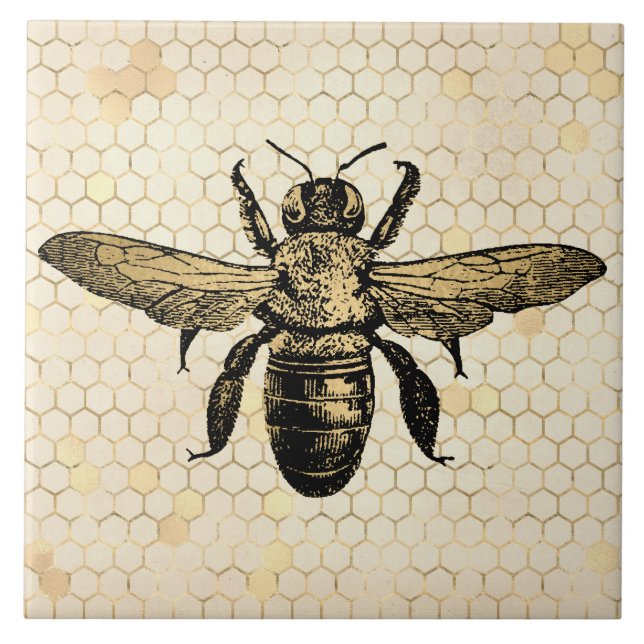Bee Hive Rustic Gold Honeycomb Tile (Front)