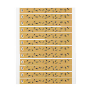 Bee Hive Tamper-proof Security Seal Satin Gold Wrap Around Label