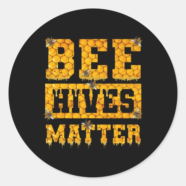 Bee Hives Problem Climate Change Earth Day  Classic Round Sticker (Front)