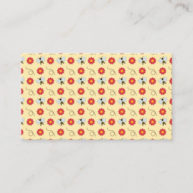 Bee Honey And Flower Business Card (Front)