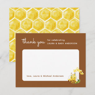 Bee Honey Baby Shower Thank You Card