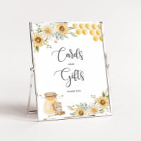 Bee honey bear sunflower cards and gifts sign