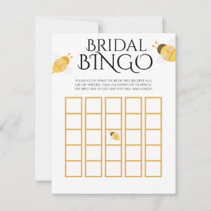 Bee Honey Bridal Shower Bingo Game Card