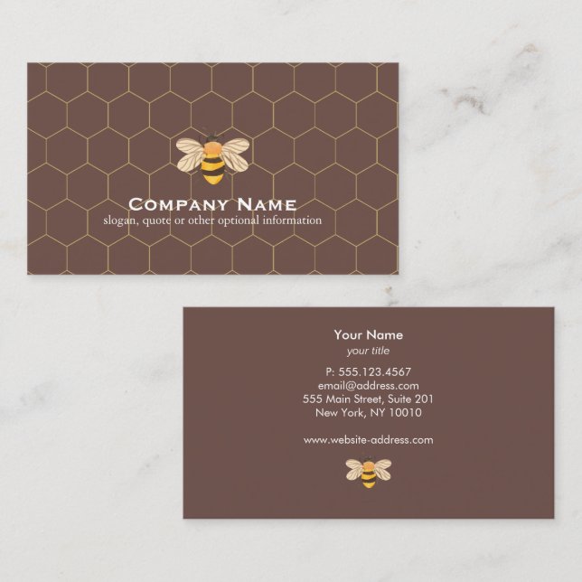 Bee Honey Business Card (Front/Back)