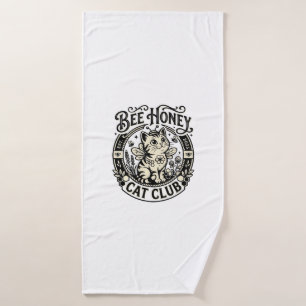 Bee Honey Cat Funny Cat Graphic - Bee Honey Cat Cl Bath Towel