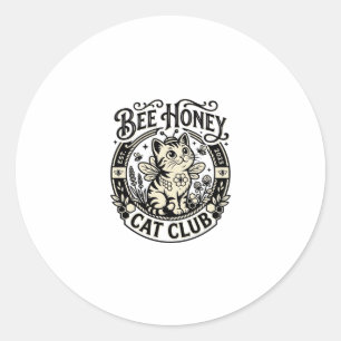 Bee Honey Cat Funny Cat Graphic - Bee Honey Cat Cl Classic Round Sticker