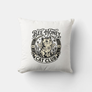 Bee Honey Cat Funny Cat Graphic - Bee Honey Cat Cl Cushion