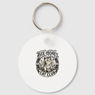 Bee Honey Cat Funny Cat Graphic - Bee Honey Cat Cl Key Ring