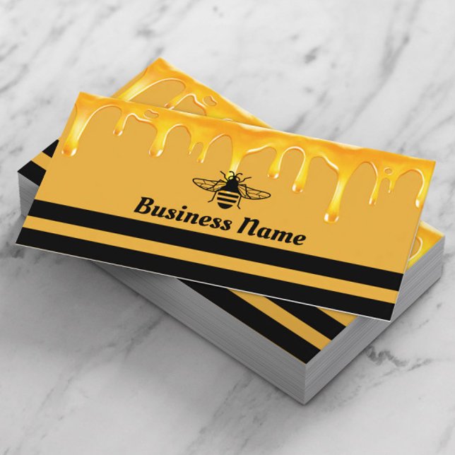 Bee Honey Dripping Beekeeping Business Card (Creator Uploaded)