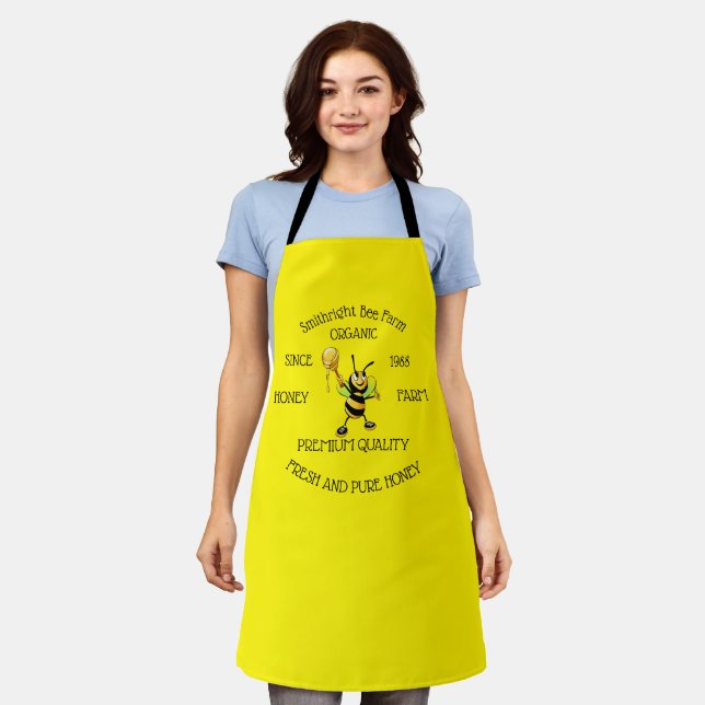 Bee Honey Farmer Personalised Apron (Worn)