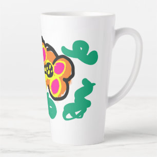 Bee honey flower latte mug