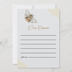 Bee Honey Grey First Bee-day Time Capsule Card