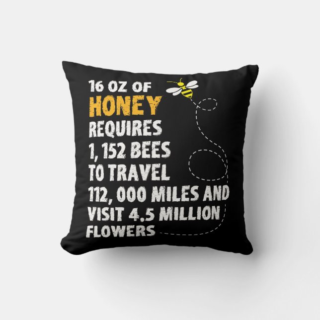 Bee honey statistics plant flowers beekeeper cushion (Front)