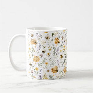 Bee Honey Wildflower Nature Botanical Garden Coffee Mug