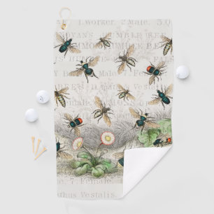 Bee Honey Worker Queen Bees Antique Golf Towel