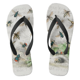 Bee Honey Worker Queen Bees Antique  Jandals