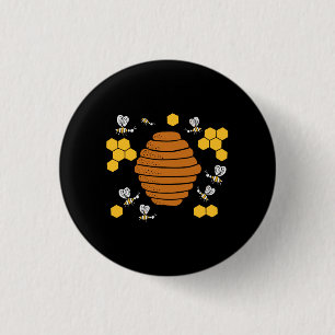 Bee Honeycomb 3 Cm Round Badge